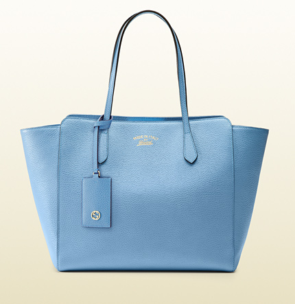 Authentic Gucci Swing Medium Tote Bag 354397 Light Blue